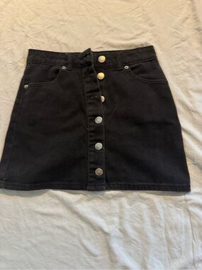 Forever 21 Black Button-Front Mini Skirt